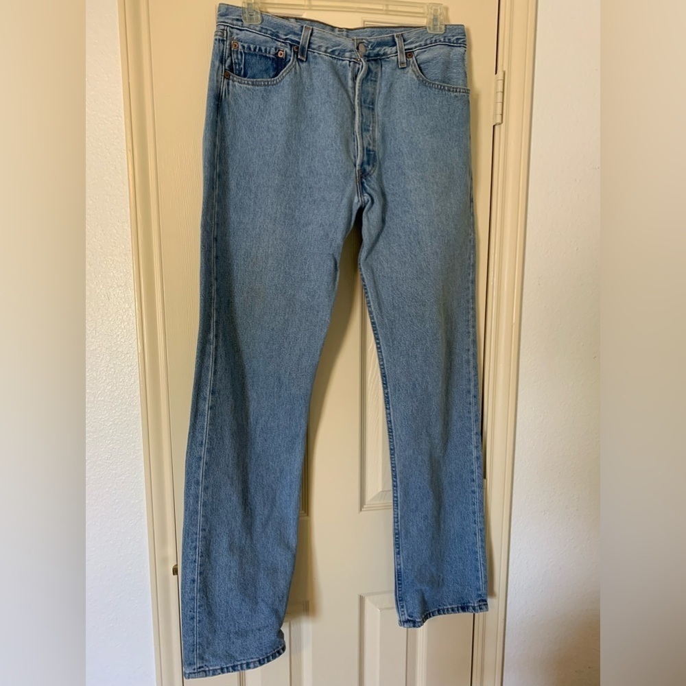 MENS VINTAGE 501 LEVIS FADED BLUE DECEMBER 1998 0134 33 X 33 SUMMER SCHOOL